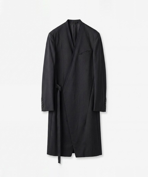 ノーカラーコート コート SHADOW STRIPE TYROCKEN COAT メンズの画像