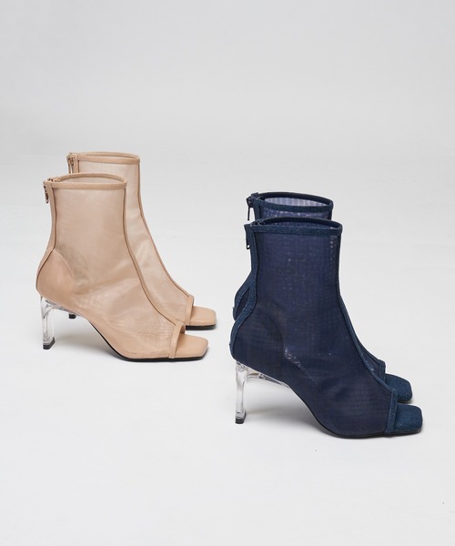 SPIRALGIRL（スパイラルガール） ブーツ クリアヒールシアーショート