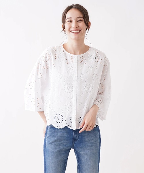 シャツ ブラウス カットワーク刺繍ブラウス【BRAHMIN】|ZOZOTOWN |01
