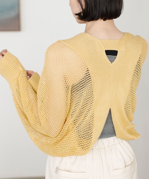 GeeRA（ジーラ） カーディガン バックオープンサマーメッシュボレロ