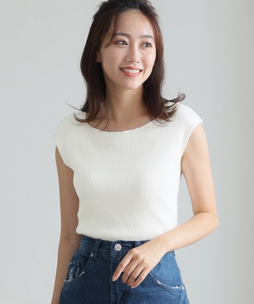 希少 美品 CHANEL サマーニットセーター フレンチスリーブ ElegChic ニット セーター プチハイネックフレンチスリーブ