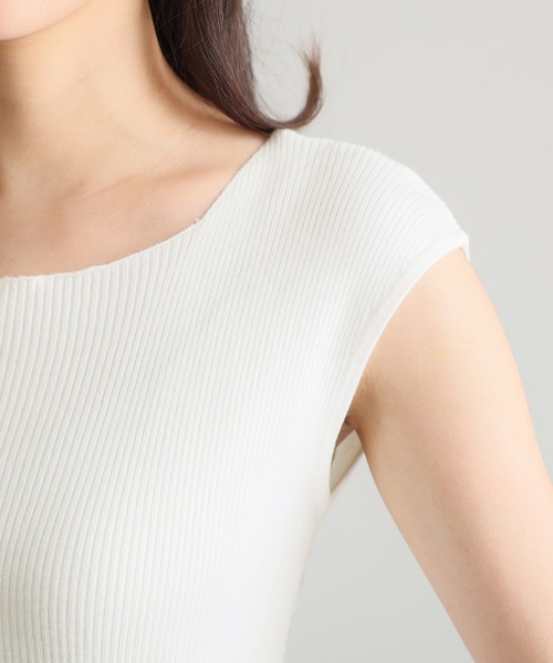 ElegChic ニット セーター ボートネックフレンチスリーブサマー