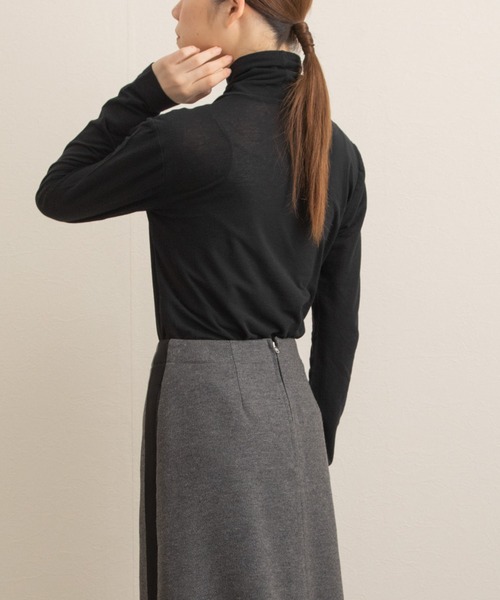 tシャツ 「Liyoca」強撚コットンタートルカットソー レディース Liyoca tシャツ 「Liyoca」強撚コットンタートルカットソー