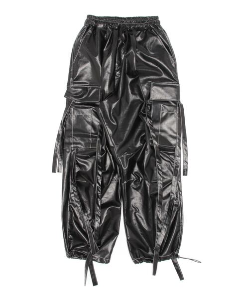 カーゴパンツ a.p.o.v. レザーテクノパンツ メンズ レディースの画像