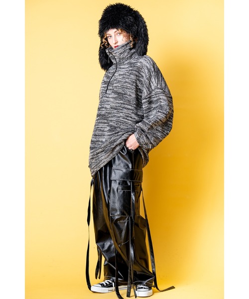 カーゴパンツ a.p.o.v. レザーテクノパンツ メンズ レディースの画像
