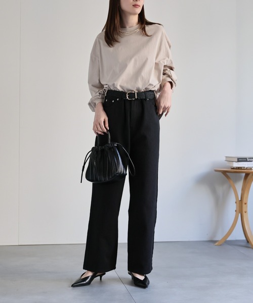 90s USA製 ランズエンド モックネック ボーダー 長袖 Tシャツ レディース S オールド ロンT ストレッチ ロングスリーブ スムース コットン 90s USA製 ランズエンド モックネック ボーダー 長袖 Tシャツ