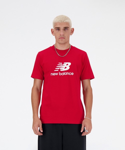 ニューバランス メンズ 野球 Tシャツ New Balance Men's 3/4 Sleeve Baseball Shirt - Team Red New Balance（ニューバランス） tシャツ New Balance Stacked Logo