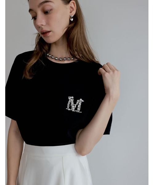 新品未使用♪ Max Mara キラキラビジューが素敵な♪肌触り良いTシャツ Silk and cotton knit T-shirt, pink | Weekend Max Mara