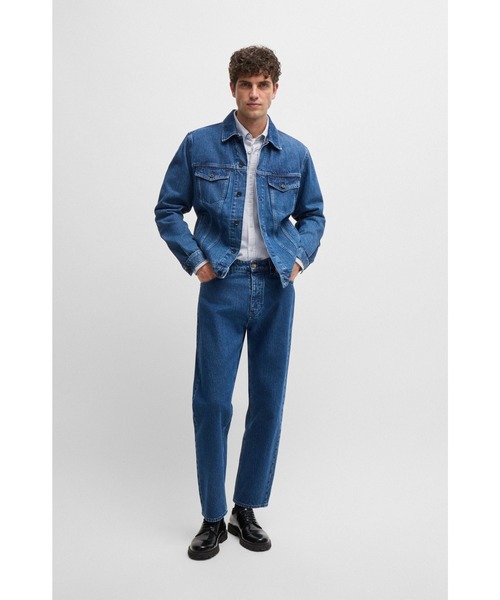 Hugo Boss ヒューゴ・ボス ストライプシャツ メンズ HUGO BOSS (ヒューゴボス) ストレッチ ストライプ 長袖 ドレス