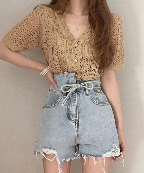 半額ストア ニット セーター かぎ編みニットトップス レディース : ZOZOTOWN トップス