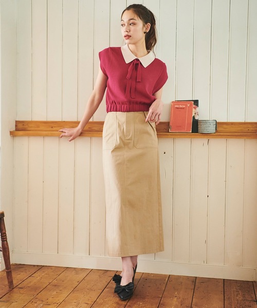 ☆ELISABETTA FRANCHI ブラウン ベルト付きスカート LILY BROWN（リリーブラウン）の「ベルト付きスカートショート