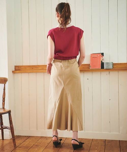 【PRADA】レザーベルト付き チノ サークル ミディスカート org.jpg