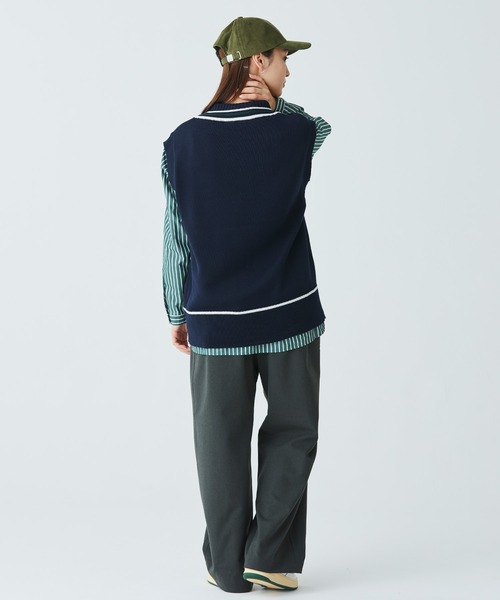 ベスト ジレ コットンポリニットチルデンベスト レディース LACOSTE ベスト ジレ コットンポリニットチルデンベスト
