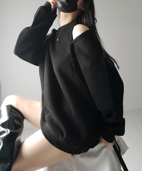 トレーナー/スウェット OPEN SLEEVE LAYERED SWEAT Ameri（アメリ）の「OPEN SLEEVE LAYERED SWEAT（スウェット）」 - WEAR