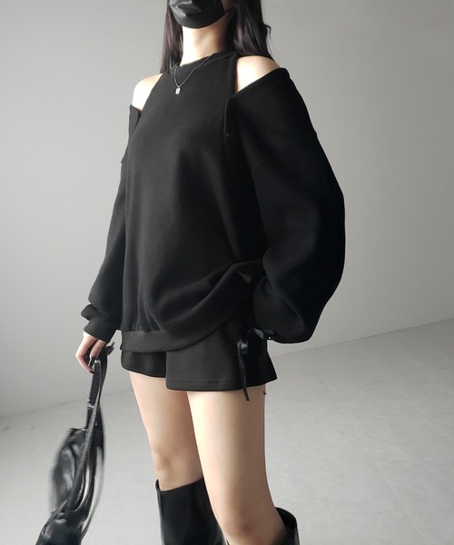 トレーナー/スウェット OPEN SLEEVE LAYERED SWEAT Ameri（アメリ）の「OPEN SLEEVE LAYERED SWEAT（スウェット）」 - WEAR