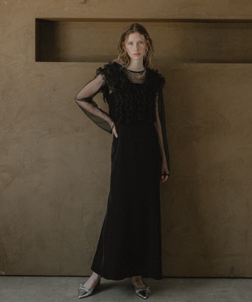 et.UNiVER | エト．ユニヴェール　オケージョンドレス et.UNiVER ドレス Frill sleeve dress : ZOZOTOWN Yahoo!店