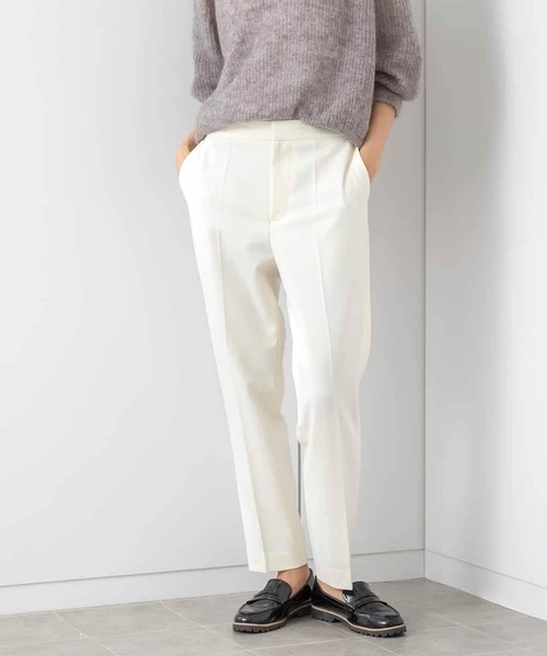 MICHEL KLEIN パンツ 「新素材」裏起毛ストレッチテーパード