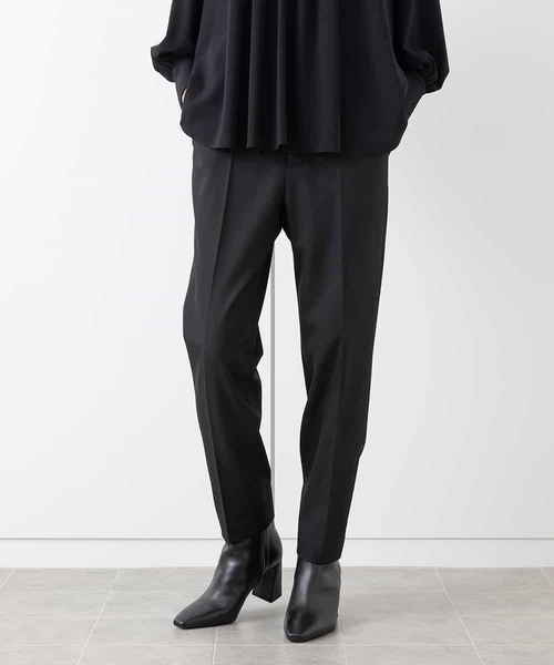 MICHEL KLEIN パンツ 「新素材」裏起毛ストレッチテーパード