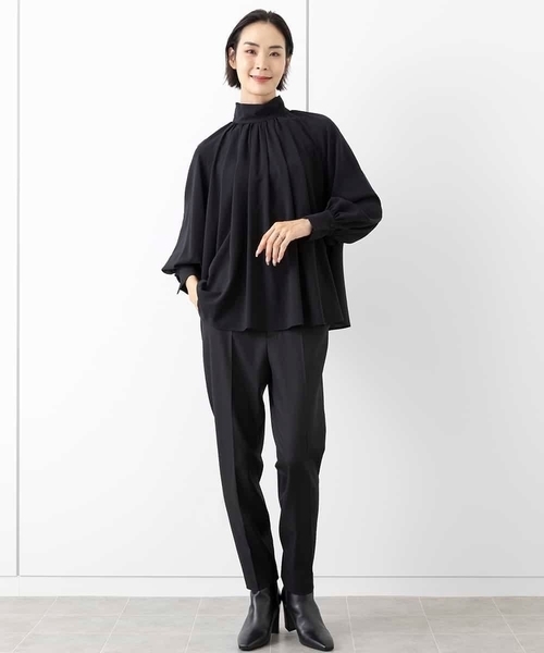 新品⭐︎ミッシェルクランストレッチテーパードシルエットパンツ MICHEL KLEIN パンツ 「新素材」裏起毛ストレッチテーパード