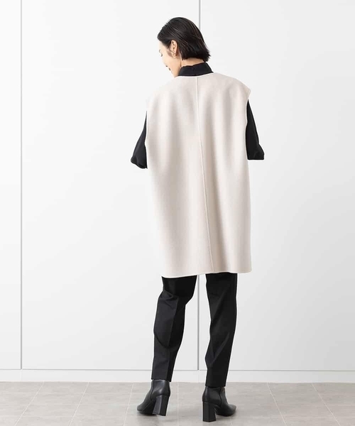 MICHEL KLEIN パンツ 「新素材」裏起毛ストレッチテーパード