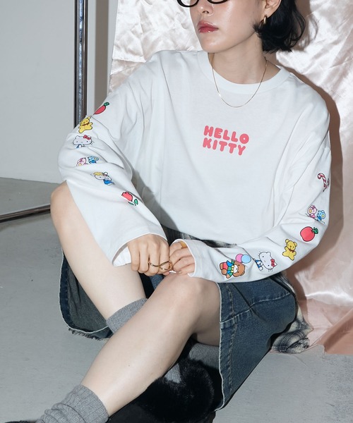 sanrio（サンリオ） tシャツ 「HELLO KITTY × forksy.」オーバーサイズ