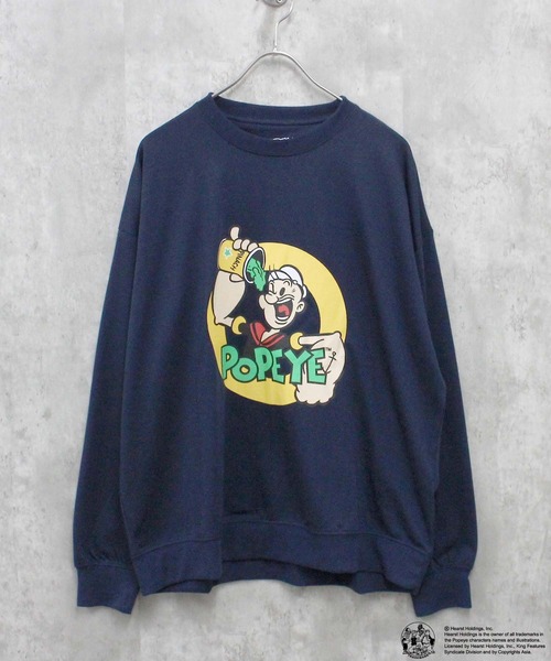 ポパイ POPEYE スウェット 裏地総柄 アメコミ コピーライト POPEYE 