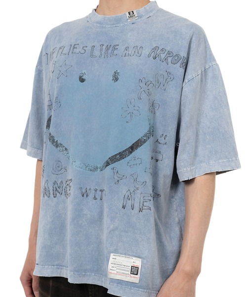 すぐ届く! [メゾンミハラヤスヒロ] ブリーチドスマイリーTシャツ Maison MIHARA YASUHIRO ONLINE STORE（ミハラヤスヒロ