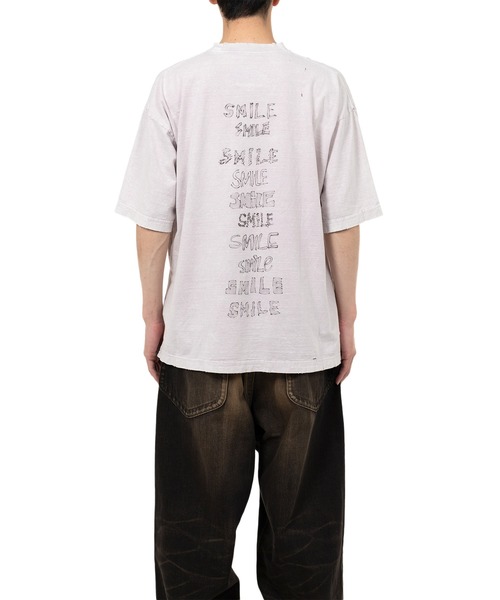すぐ届く! [メゾンミハラヤスヒロ] ブリーチドスマイリーTシャツ Maison MIHARA YASUHIRO ONLINE STORE（ミハラヤスヒロ