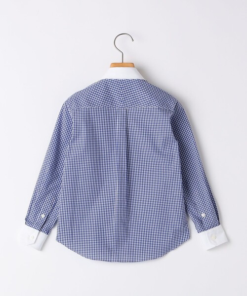 ブラウス シャツ 入学式 卒業式 SHIPS KIDS:140〜160cm / ギンガム クレリック レギュラーカラー シャツ キッズ 子供服 男の子の画像