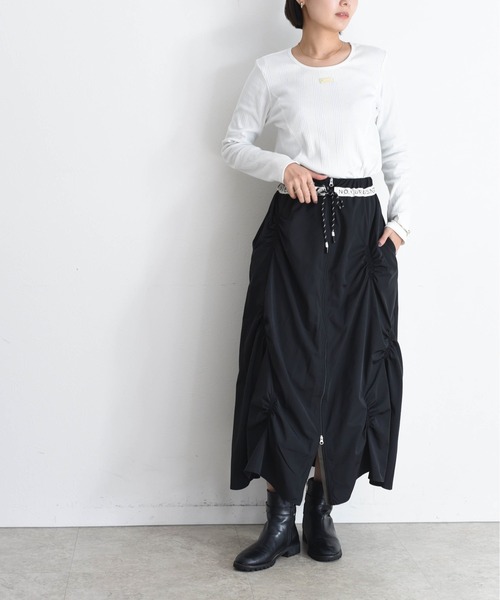 新品　今季新作　エイミーロウ　サイドプリーツミリタリーZIPスカート Eimee Law（エイミーロウ） スカート 「7号〜13号対応」「シルエット