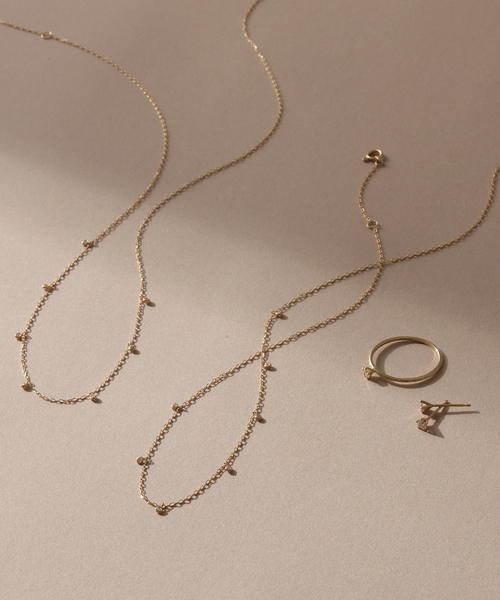 ネックレス 7ダイヤステーション50cmネックレス K10 レディースの画像