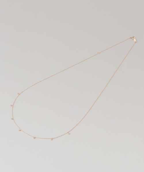 ネックレス 7ダイヤステーション50cmネックレス K10 レディースの画像