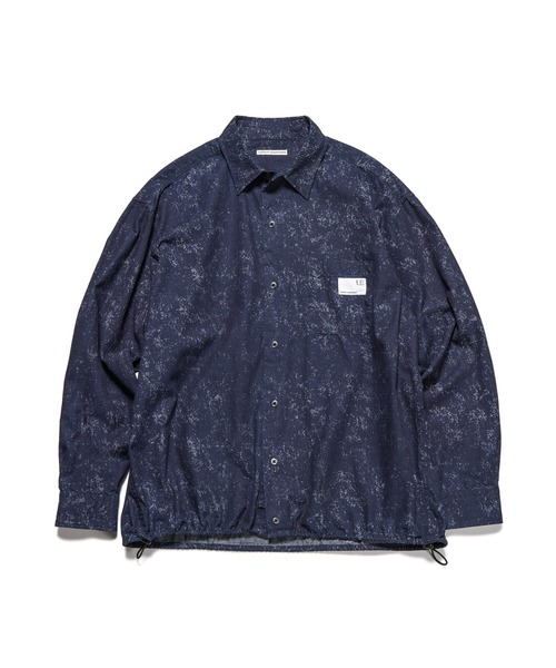 uniform experiment シャツ INDIGO PRINT DRAWCORD SHIRT メンズ
