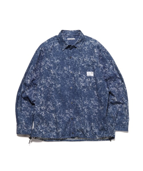 uniform experiment シャツ INDIGO PRINT DRAWCORD SHIRT メンズ