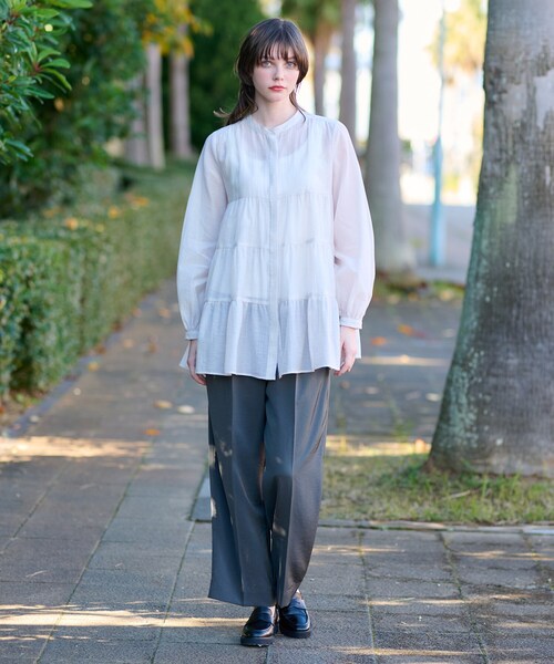 DRESSTERIOR ブラウス シャツ 「洗える」ティアードシアー