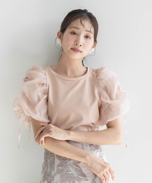 tシャツ ドロストスリーブカットソー レディース RANDA tシャツ ドロストスリーブカットトップス レディース