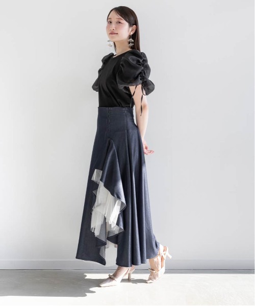 tシャツ ドロストスリーブカットソー レディース RANDA tシャツ ドロストスリーブカットトップス レディース