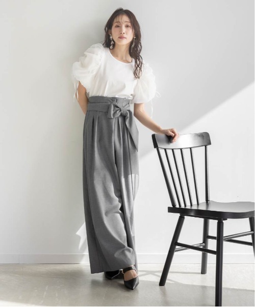 tシャツ ドロストスリーブカットソー レディース RANDA tシャツ ドロストスリーブカットトップス レディース