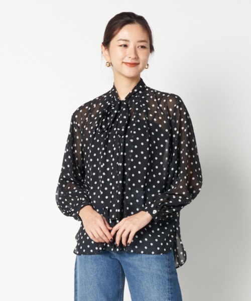 ブラウス シャツ DOT BOWTIE BLOUSE レディース