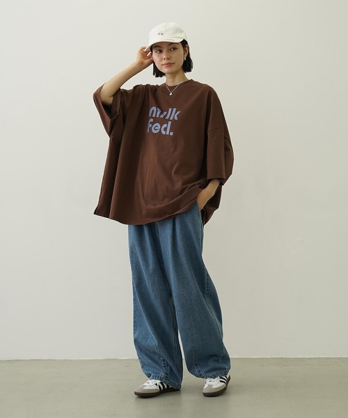 MILKFED. tシャツ CUT OUT LOGO BIG S/S TOP レディース