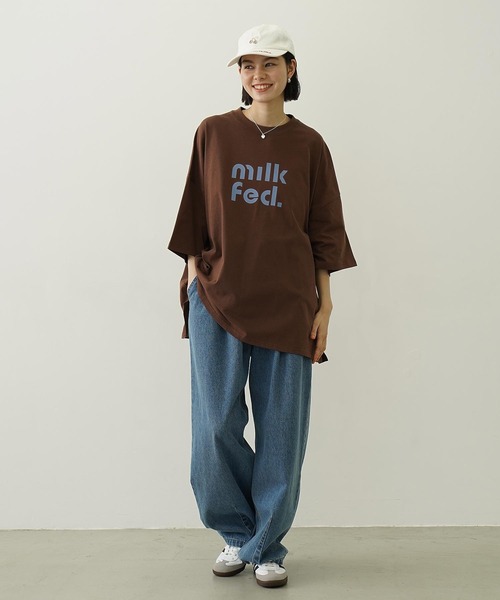 MILKFED. tシャツ CUT OUT LOGO BIG S/S TOP レディース