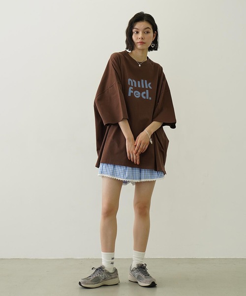 MILKFED. tシャツ CUT OUT LOGO BIG S/S TOP レディース