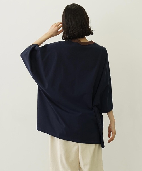 ミルクフェド MILKFED. カットアウトロゴ ビッグショートスリーブ トップ 103252013001 SU25 CUT OUT LOGO BIG S S TOP 半袖Tシャツ NAVY 正規取扱店 MILKFED. ミルクフェド カットアウトロゴ ビッグショート
