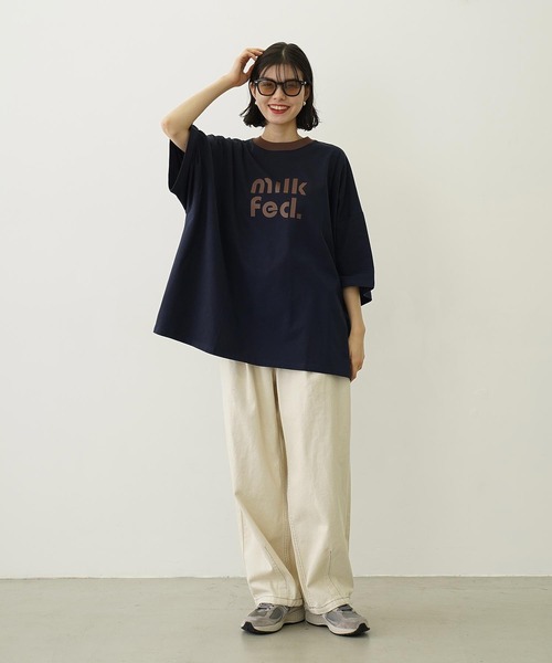 MILKFED. tシャツ CUT OUT LOGO BIG S/S TOP レディース