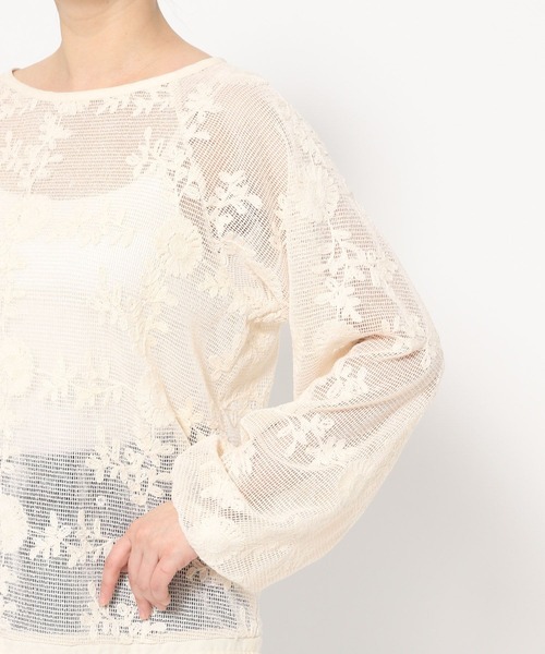 ブラウス シャツ レース×メッシュトップス レディース LOWRYS FARM ブラウス シャツ レースメッシュシャツLS 288093