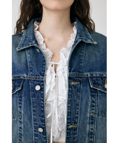 新品マウジーデニムジャケット オーバーサイズ マウジー MOUSSY OVERDYE デニムジャケット （BLU