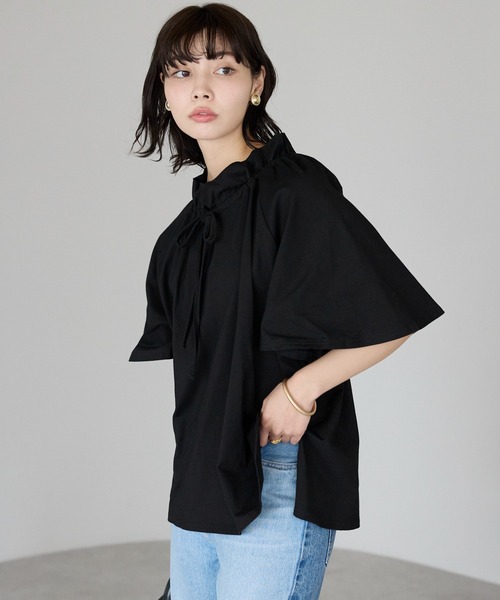 SOTT tシャツ Drawstring ribbon tops ドロストリボントップス
