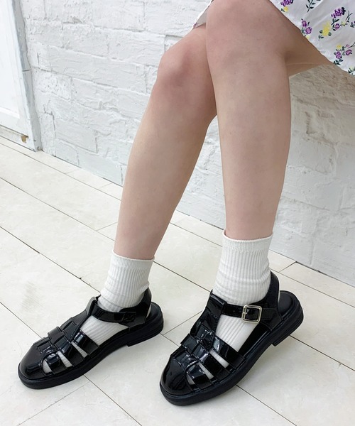 厚底 サンダル 夏 フェイクレザー グルカサンダル プラットフォーム