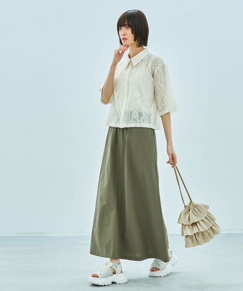 LAKOLE（ラコレ） ブラウス シャツ 「長さが選べる」レースシャツ