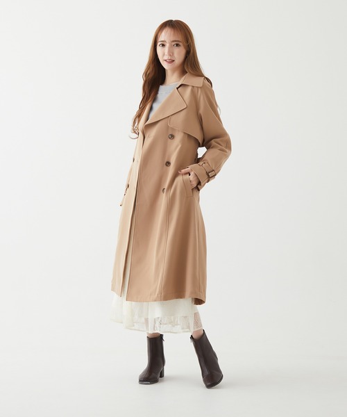 「BE RADIANCE」 トレンチコート FREE ピンク レディース_画像2